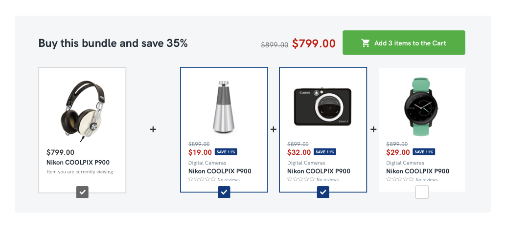 Πακέτο προϊόντων σε έκπτωση στην product page
